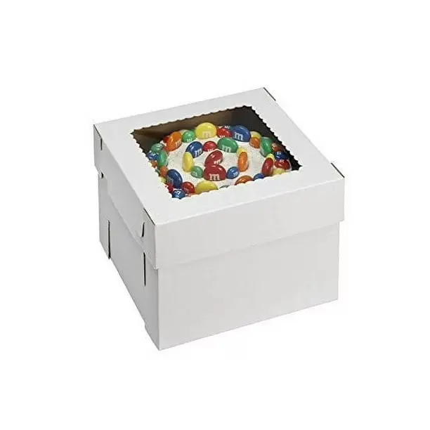 [BBT 10X10X8] Bakery Box Transportation Box E Flute-Bottom +Lids Size 10x10x8 Units 25
