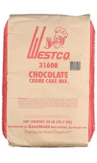 Westco Chocolate Creme Cake Mix No Sugar Added Pack 25 lbs