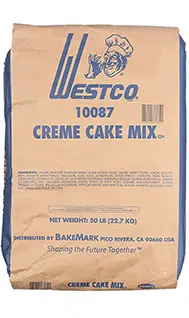 Westco Creme Cake Mix No Sugar Added Pack 25 lbs