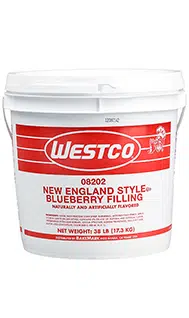[8201 Filling Blueberry 20lb] Westco Filling New England Blueberry Pail 20lbs