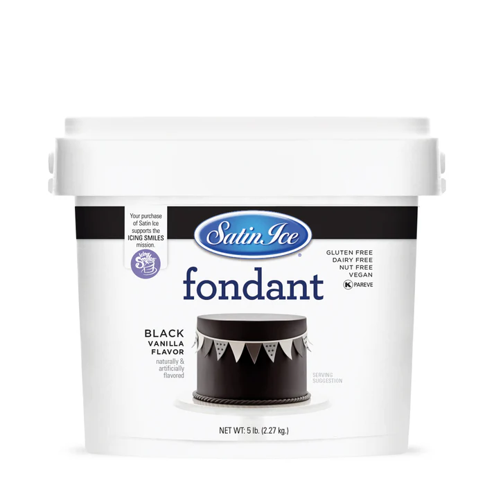 [SI5 Black] Satin Ice Fondant 5lbs Black