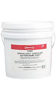 Westco Sup-R-Fluffy RTU Chocolate Buttercream Icing Pail 28lbs