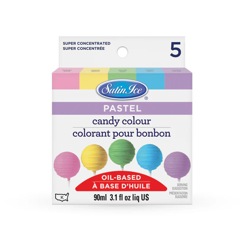 [Colorante Candy Pastel] Satin Ice Pastel Candy Food Color Gel, 5 Count Kit