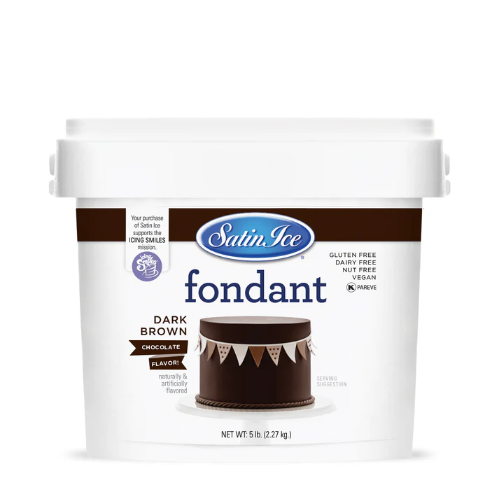 Satin Ice Fondant 5lbs Dark Brown Chocolate
