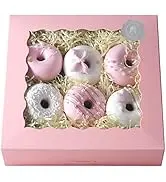 Bakery Box Windowed Pink 9.5"x6.5"x3" with Insert for 6 Cupcakes 100u