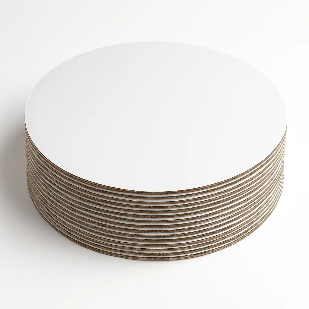 White Coated Corrugated Board Round 12" Qty 100