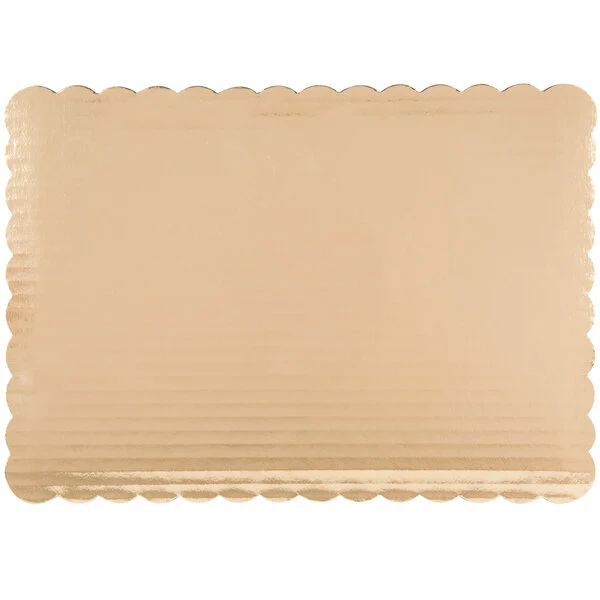 Gold Scalloped Board Rectangle DB 10" x 14" Qty: 50u