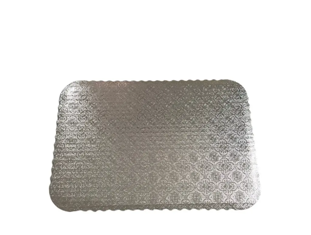 [CBS10X14] Silver Scalloped Board Rectangle DB 10" x 14" Qty: 50u