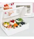 Bakery Box Windowed White 9.5"x6.5"x3" with Insert for 6 Cupcakes 100u