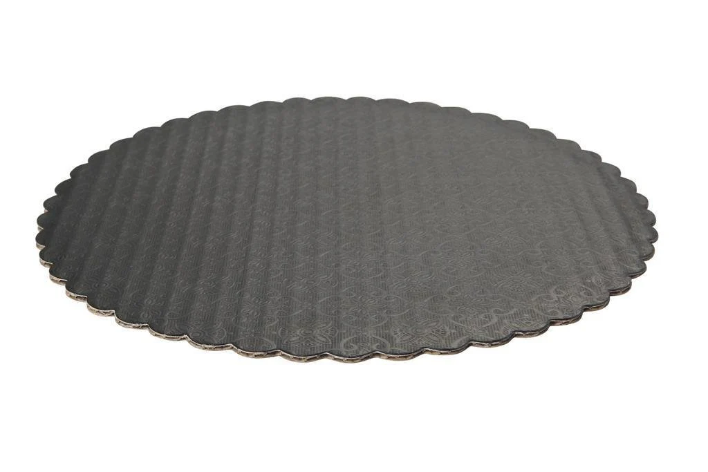 Black Scalloped Board Round 10" Qty: 100u