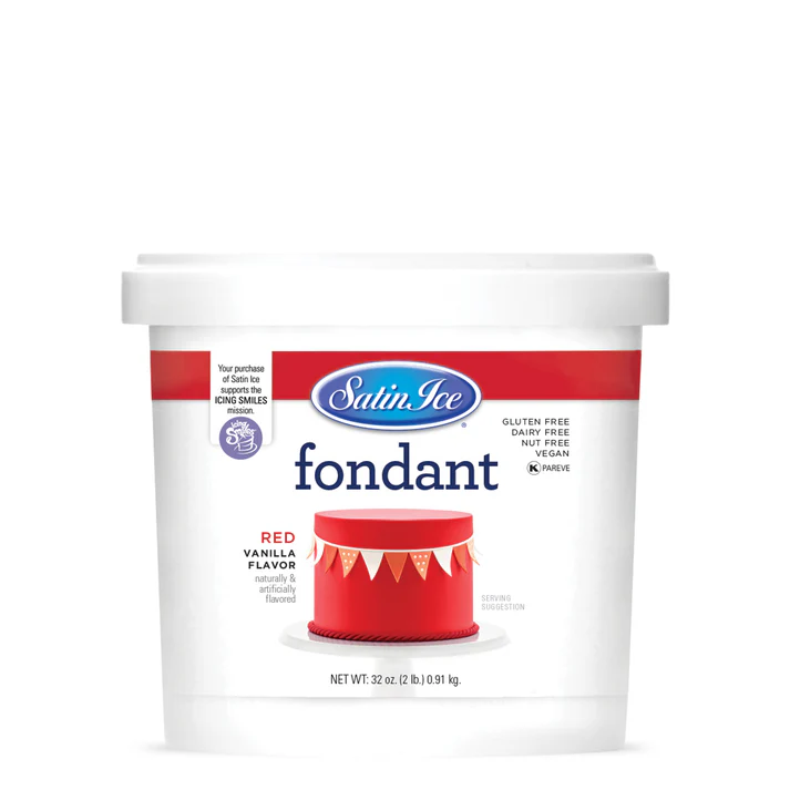 [SI2 Red] Satin Ice Fondant 2lbs Red