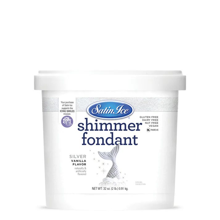 [SI2 Silver] Satin Ice Fondant 2lbs Silver Shimmer