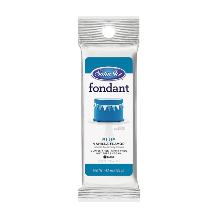 [SI4.4 Blue] Satin Ice Fondant 4.4 oz Blue