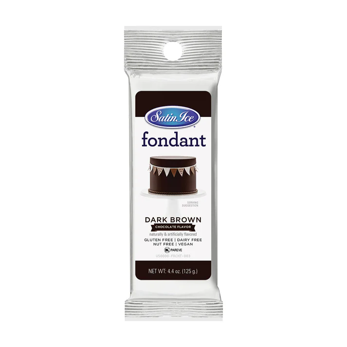 [SI4.4 Chocolate] Satin Ice Fondant 4.4 oz Dark Brown Chocolate