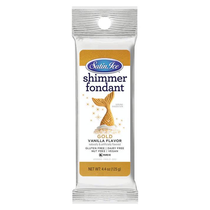 [SI4.4 Gold] Satin Ice Fondant 4.4 oz Gold Shimmer