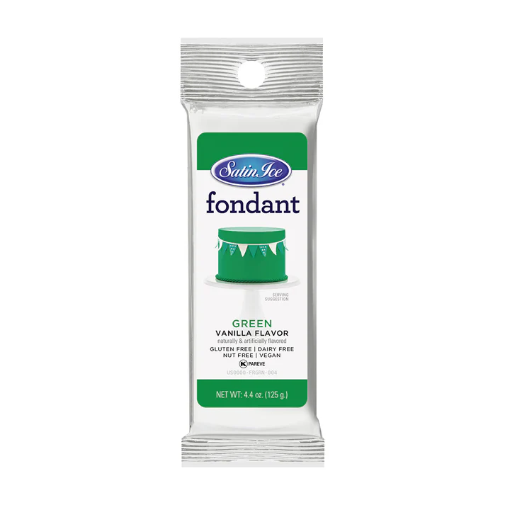 [SI4.4 Green] Satin Ice Fondant 4.4 oz Green