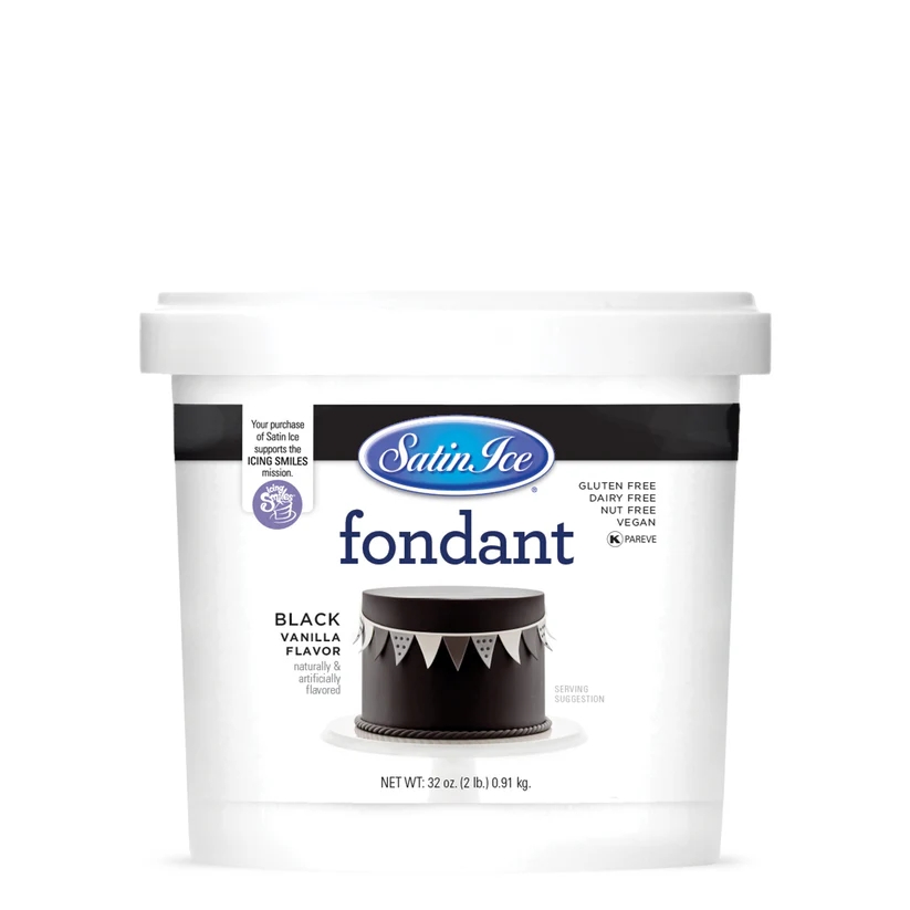 [SI2 Black] Satin Ice Fondant 2lbs Black