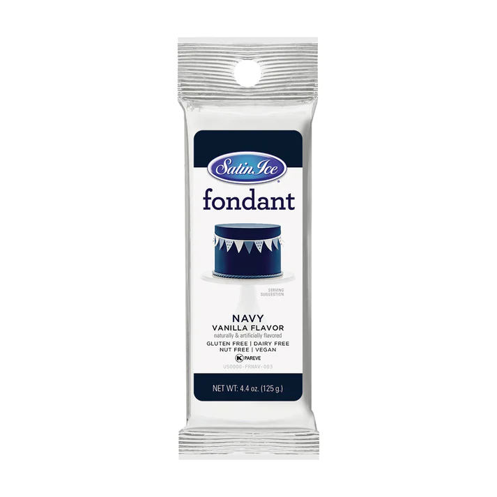 [SI4.4 Navy] Satin Ice Fondant 4.4 oz Navy