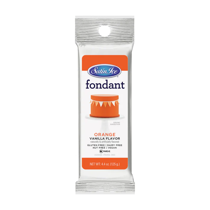 [SI4.4 Orange] Satin Ice Fondant 4.4 oz Orange