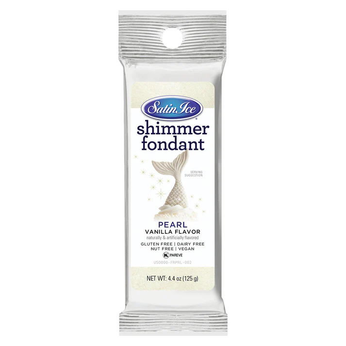 [SI4.4 Pearl] Satin Ice Fondant 4.4 oz Pearl Shimmer
