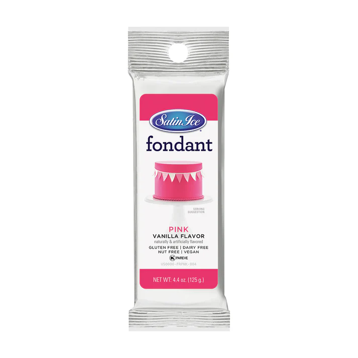 [SI4.4 Pink] Satin Ice Fondant 4.4 oz Pink