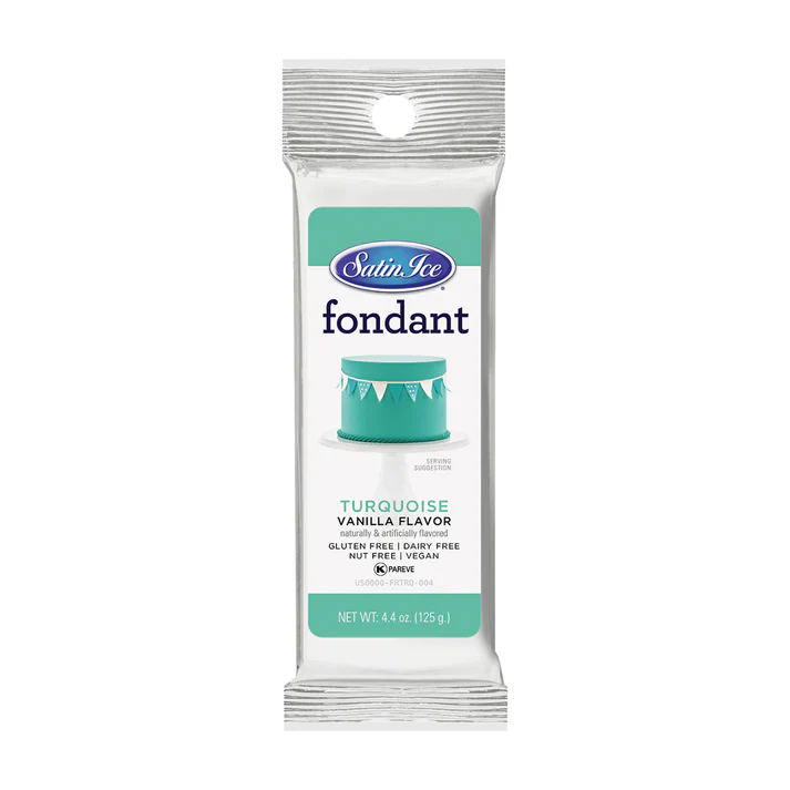 [SI4.4 Turquiose] Satin Ice Fondant 4.4 oz Turquoise