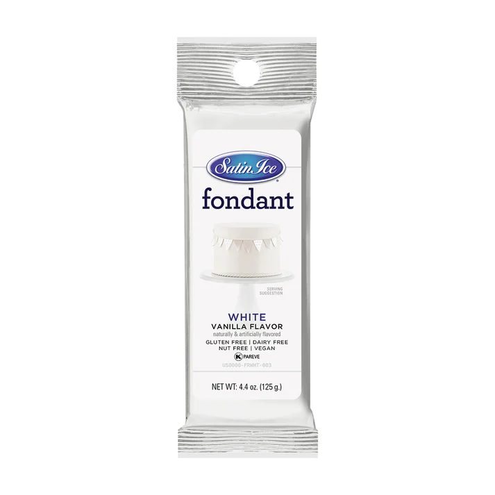 [SI4.4 White] Satin Ice Fondant 4.4 oz White