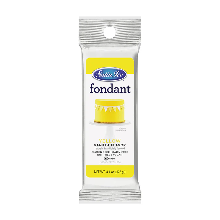 [SI4.4 Yellow] Satin Ice Fondant 4.4 oz Yellow