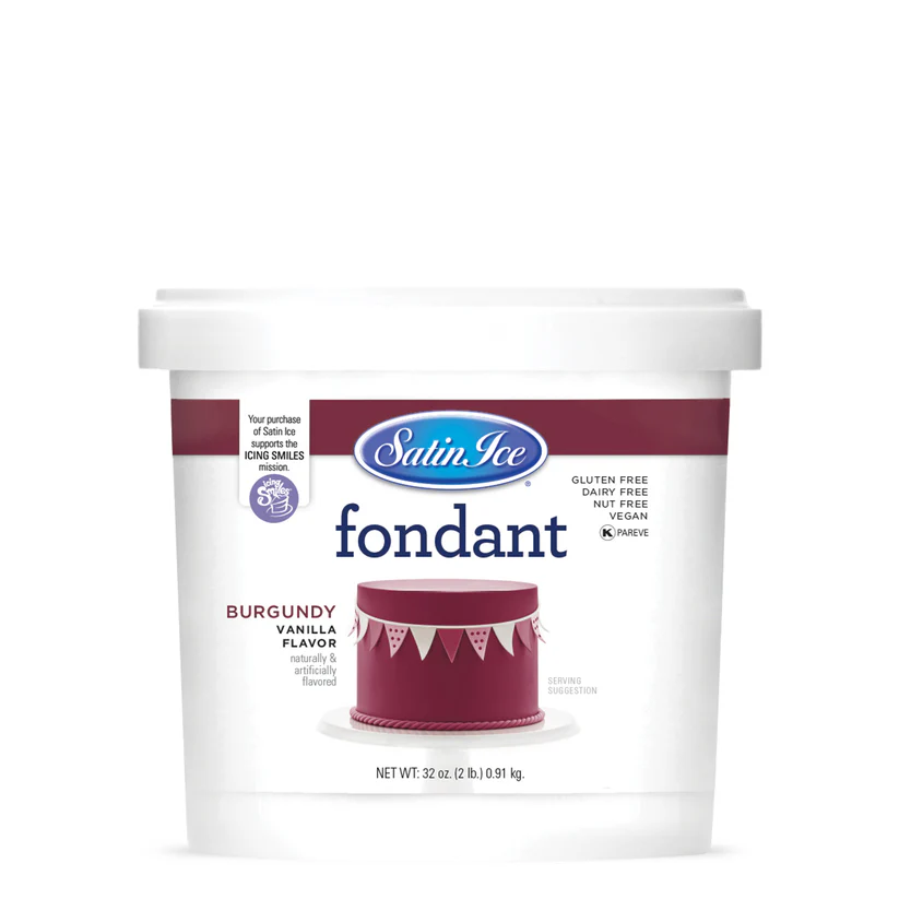 Satin Ice Fondant 2lbs Burgundy