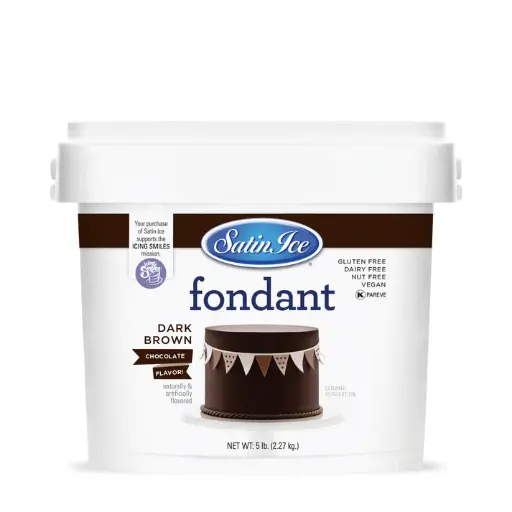 Satin Ice Fondant 5lbs Dark Brown Chocolate
