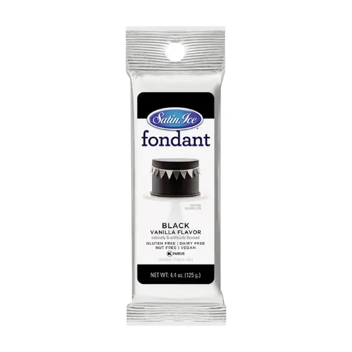 Satin Ice Fondant 4.4 oz Black