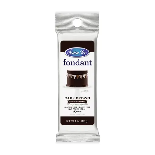 Satin Ice Fondant Dark Brown Chocolate 4.4 oz