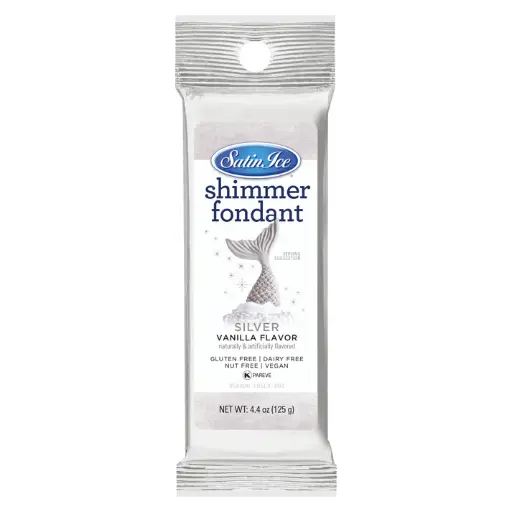 Satin Ice Fondant Silver Shimmer 4.4 oz